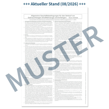 Verbindl. Bestellung Kaufvertrag für gebrauchte KFZ/Anhänger neue AGB`s: 08/2026