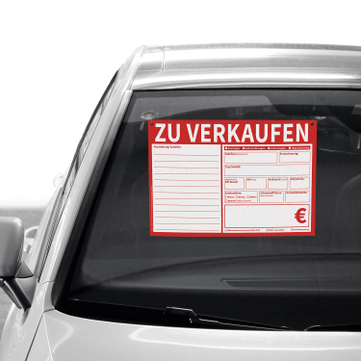 KFZ-Verkaufsschilder DIN A3: 13 Zeilen für Zubehör, 2-fach gelocht Rot