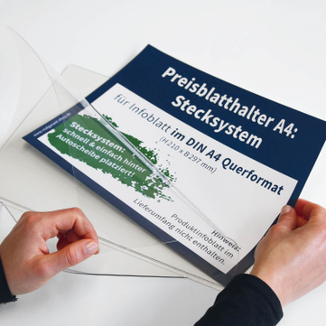 Preisblatthalter A4 Car-Fix DIN A4 Quer mit Firmeneindruck - verschweißt