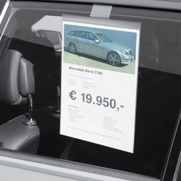 Preisblatt-Tasche A4 Light I: für KFZ-Seitenscheibe  