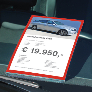 Preisblatthalter A4 Car-Fix Elegance: Stecksystem für KFZ: Front-Seitenscheibe 