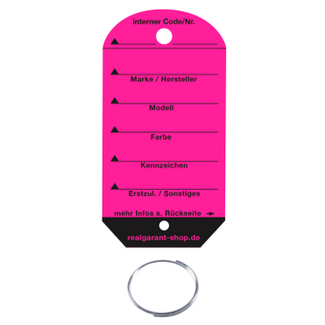 Schlüsselanhänger Car: Sparpackung mit 200 Stück, 1 Stift  Fuchsia