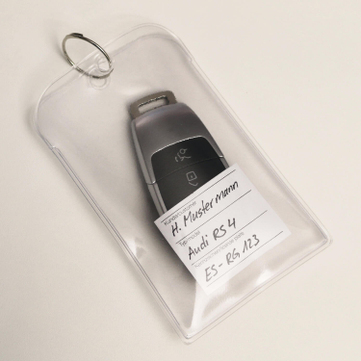 Schlüsseltasche Car: für Autoschlüssel, Keycard, mit Etikett und Schlüsselring 