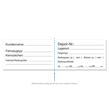 Reifenetiketten Zubehöretiketten für wiederverwendbare Hüllen (150 Stück) 