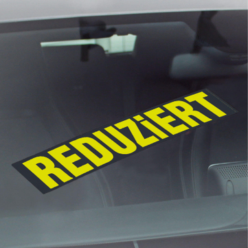 Reduziert Werbetext-Folie selbstklebend, von außen auf Glas klebend Reduziert