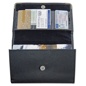 Wagenpapiertasche Car De Luxe Label: mit Magnetverschluss mit Metallecken Schwarz