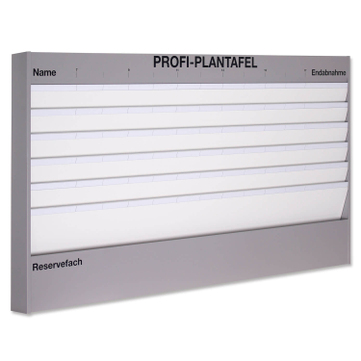 Plantafel Profi: für DIN A4, 6 Planungsreihen (5+1) Zeitskala mit Metallrahmen 