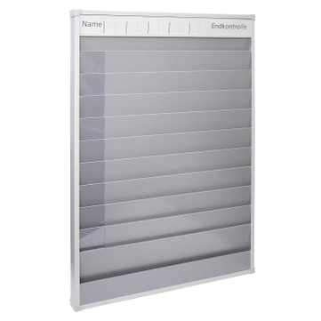 Plantafel 10+1 Reihe für 30x DIN A4 Auftragsmappen, Rahmen aus Kunststoff 