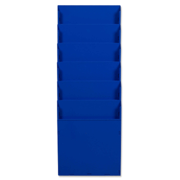 Fächersystem Multi: Griffsicht-System, 6 Fächer für DIN A4 Hochformat, Metall Blau