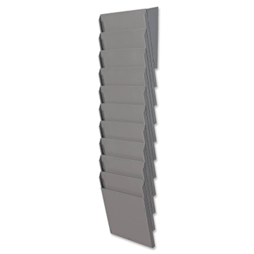 Fächersystem Multi: Griffsicht-System, 10 Fächer für DIN A4 Hochformat, Metall Grau/Silber