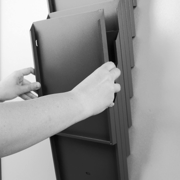 Erweiterungsfach zu Fächersystem, Griffsicht-System Multi A4 Hochformat, Metal Grau/Silber