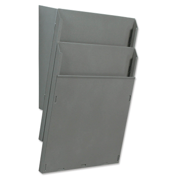 Fächersystem Multi-S 2 Fächer für DIN A4, Griffsicht-System Hochformat, Metall Grau/Silber