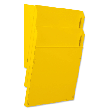 Fächersystem Multi-S 2 Fächer für DIN A4, Griffsicht-System Hochformat, Metall gelb