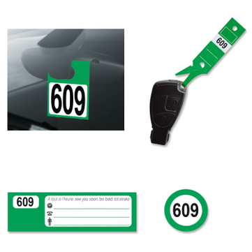 Leitzahlset 4-teilig zur Fahrzeugorganisation: Nr.609 bis 912 Set mit 304 Stück 