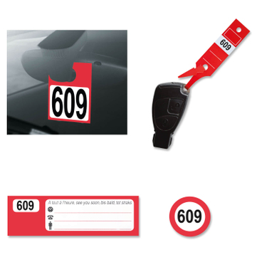 Leitzahlset 4-teilig zur Fahrzeugorganisation: Nr.609 bis 912 Set mit 304 Stück 