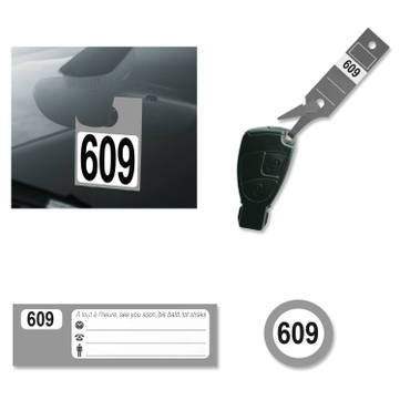 Leitzahlset 4-teilig zur Fahrzeugorganisation: Nr.609 bis 912 Set mit 304 Stück 