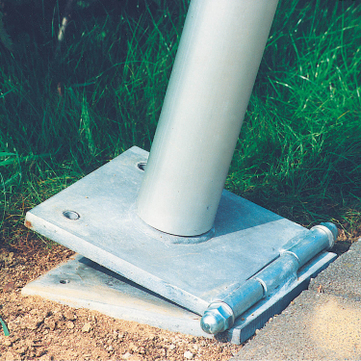 Kippgelenk-Zubehör für Fahnenmasten mit Ø 90 mm, bis max. Höhe: 9 m f.Mast  Ø 90 mm