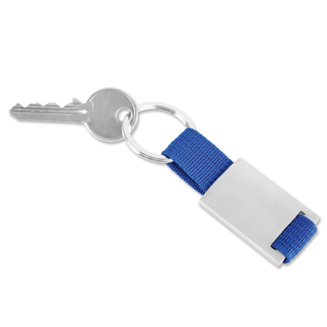 Schlüsselanhänger Boogy mit Nylonband  Silber/Blau