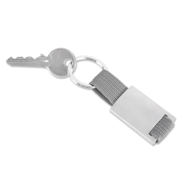 Schlüsselanhänger Boogy mit Nylonband  Silber/Grau