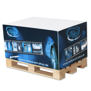 Zettelblock mit Mini-Holzpalette, 4-seitig bedruckt inkl. Digitaldruck 
