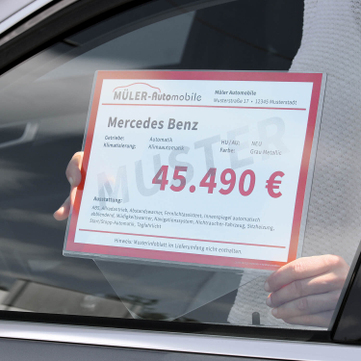 Preisblatthalter A4 Car-Fix: A4 Quer, Stecksystem, für KFZ  