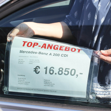 Preisblatthalter A4 Info-Tasche Eco: mit 4 Sauger, für Hoch- und Querformat 