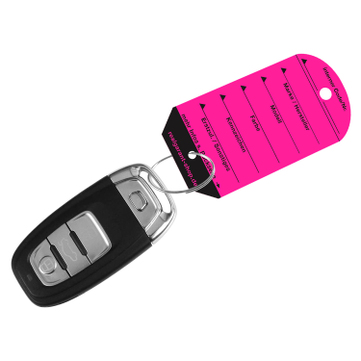 Schlüsselanhänger Car: Sparpackung mit 200 Stück, 1 Stift  Fuchsia