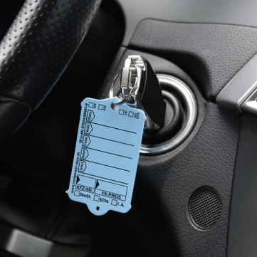 Schlüsselanhänger Autotag 1: 200 Anhänger + Ringe, 1 Stift  Blau