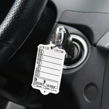 Schlüsselanhänger Autotag 1: 100 Anhänger mit Stahlringen  Weiss