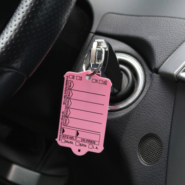 Schlüsselanhänger Autotag 1: 100 Anhänger mit Stahlringen  Rosa