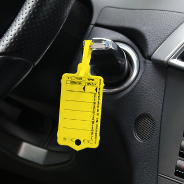 Schlüsselanhänger Autotag 2: mit Raster-Schnellverschluss, 200 Stück Gelb