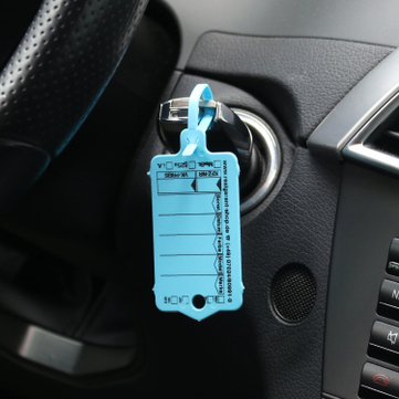 Schlüsselanhänger Autotag 2: mit Raster-Schnellverschluss, 100 Stück Blau