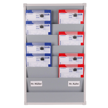 Plantafel Office-XS: 2-reihig für 12 x DIN A4 Auftragstaschen 6+1 Bahnen 