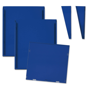 Fächersystem Multi-S 2 Fächer für DIN A4, Griffsicht-System Hochformat, Metall Blau