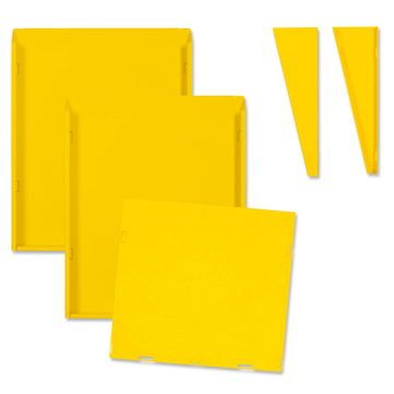 Fächersystem Multi-S 2 Fächer für DIN A4, Griffsicht-System Hochformat, Metall gelb