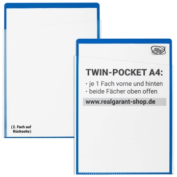Auftragstasche A4 Twin-Pocket: 2-seitige Einschubfächer A4 Fächer oben offen Blau