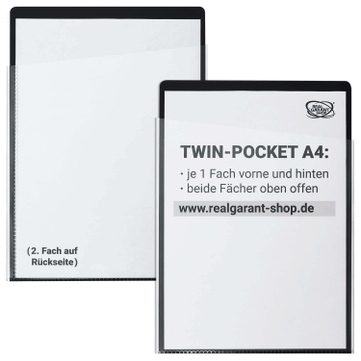 Auftragstasche A4 Twin-Pocket: 2-seitige Einschubfächer A4 Fächer oben offen Schwarz