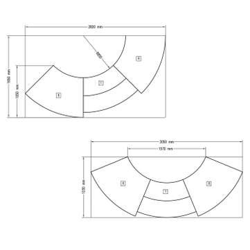 Empfangstheke TK4 Concept: Set mit Theke und 2 Tischen 45 Grad abgewinkelt Theke, 2x Tisch