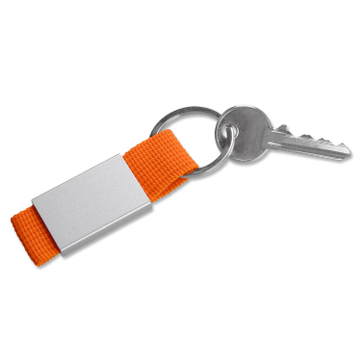 Schlüsselanhänger Colorado: aus Metall mit orangenem Band  Orange