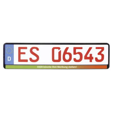 Kennzeichenhalter Colour-You: Werbeleiste mit Ihrem Druck, 4C-Digitaldruck 