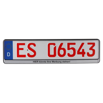 Kennzeichenhalter Erut Silver-Edition: mit Steckleiste 1-Farb-Siebdruck 