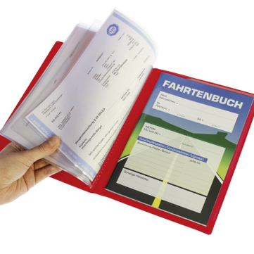 Fahrzeugmappe DIN A5 mit 8 Hüllen DIN A5, 3 Kartenfächer, 1 Einschubfach Rot