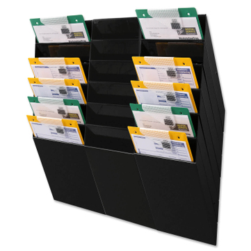 Prospekthalter Office-Line: 6 Fächer für A4 Hochformat aus Kunststoff 
