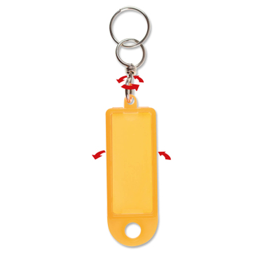 Schlüsselanhänger Dreh-Fix: 360° drehbar, mit Klappdeckel  Orange/Transp.