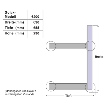 Gojak 6200, Gojak GJ6313R: Fußpedal rechts,Traglast 715 kg Auto-Rangierhilfe 