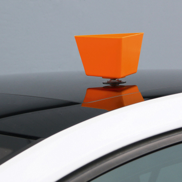 Leitzahlträger mit Saugnapf, ohne Beschriftung / Blanko  Orange / Blanko