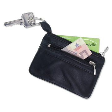 Schlüsseltasche mit extra Reißverschluss für Kleingeld  Blindpräg mögl.