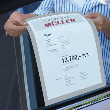 Hafttasche RGS: A4 selbsthaftend an Glasscheiben, bis 120°C hitzebeständig 