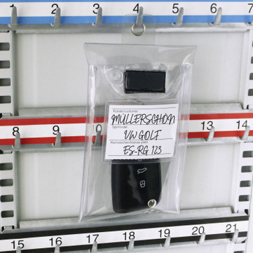 Schlüsseltasche XL für Display-Keys: Klettverschluß, VPE= 10 Hüllen+Etiketten 