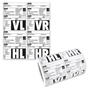 Rad-/Reifenaufkleber 4-fach Satz: Reifenetiketten VL/VR/HL/HR (100 x 4-fach Sätze) 
